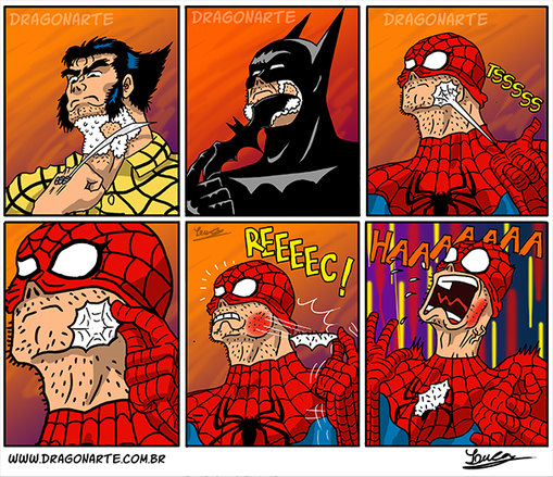 Superheroes afeitandose - meme