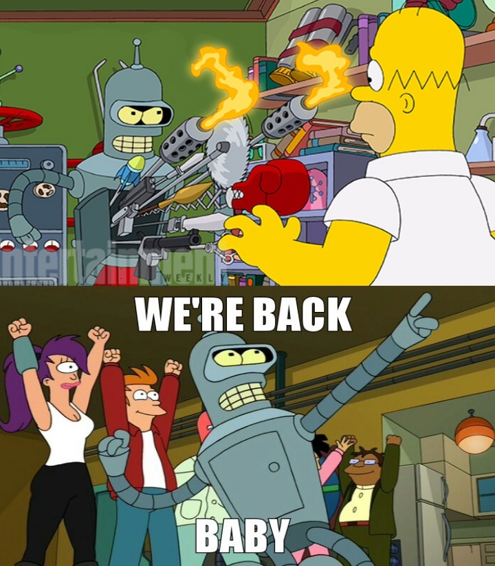first look at simpsons and futurama crossover!!!! - meme