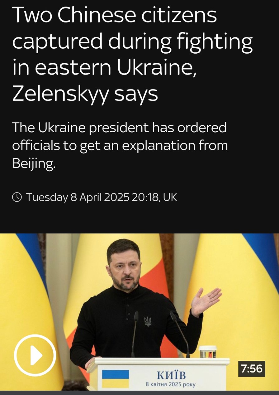 Zelenskyy asks China why their citizens are in Ukraine's war zone - meme