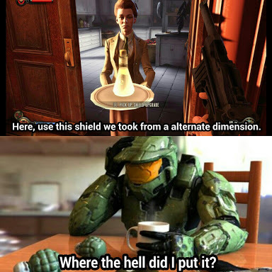 Master Chief, don't lose your shield - meme