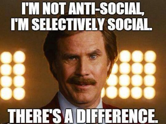 Selectively social - meme