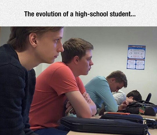 Evolution of students - meme