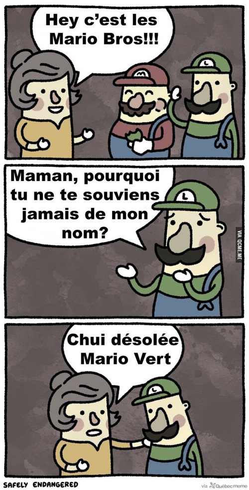 Mario vert et Luigi rouge - meme