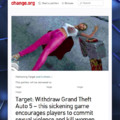 Woman are making a petition to make Target stop selling gta 5 in Australia