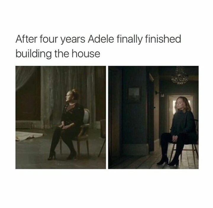Adele the builder she has done it - meme