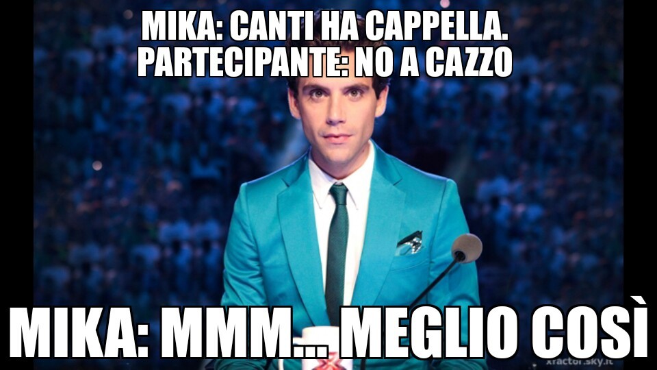 Mika porcellone x factor - meme