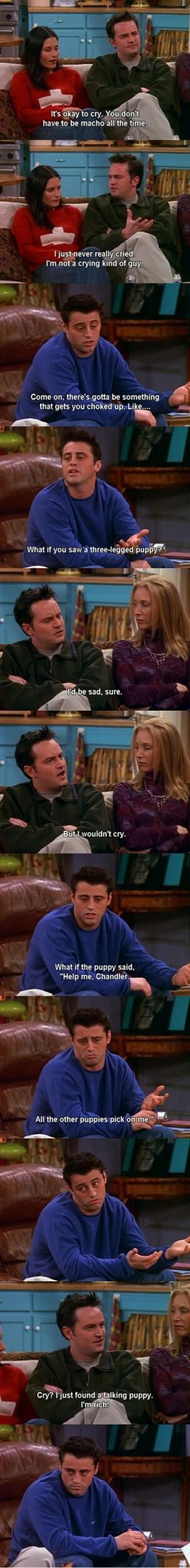 Chandler cant cry - meme