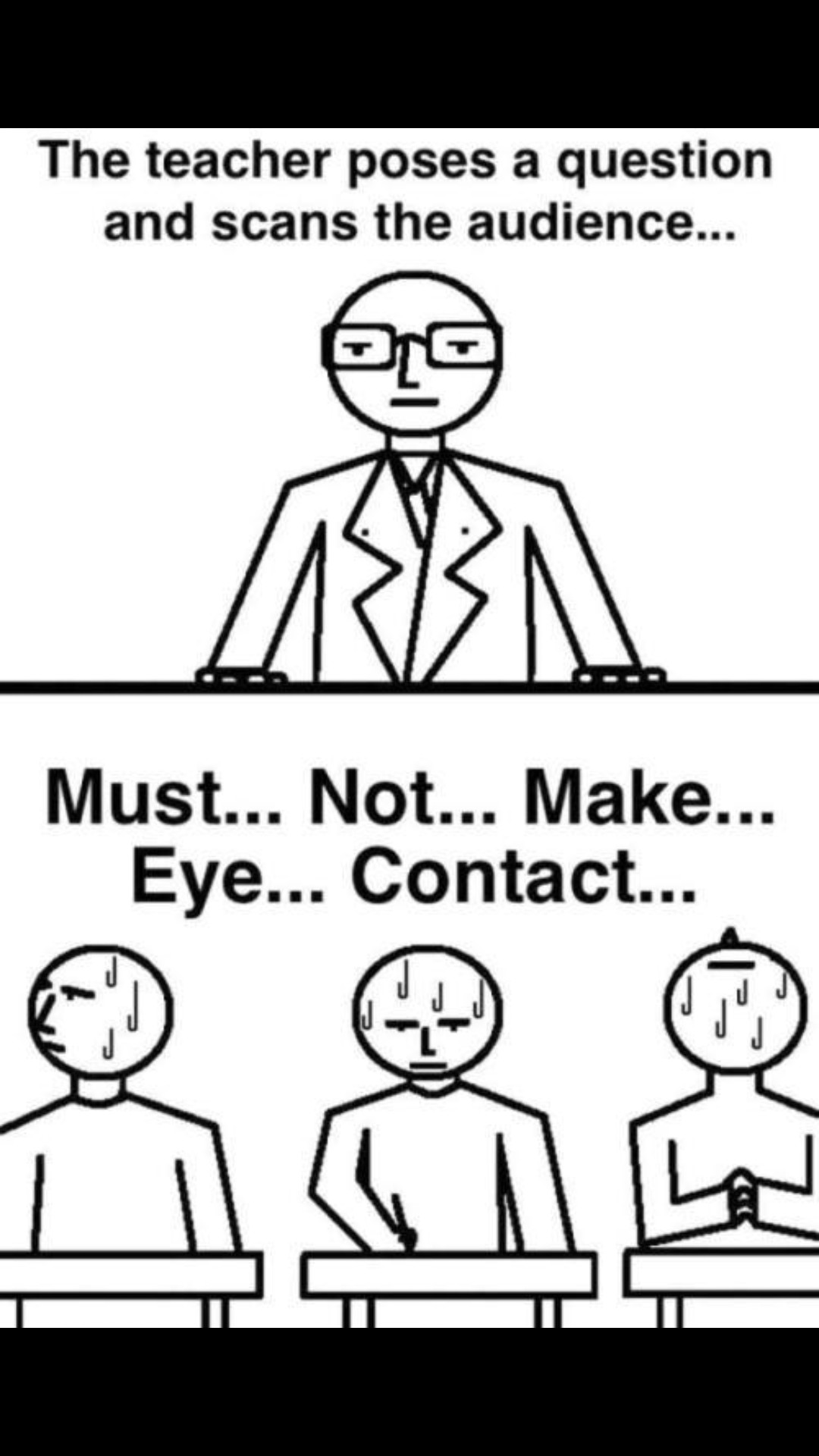 See what happens when you make eye contact. - meme