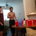 We played beer pong with a round table </3