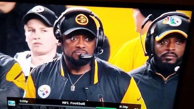 Steelers coach just chillin with his clone - meme