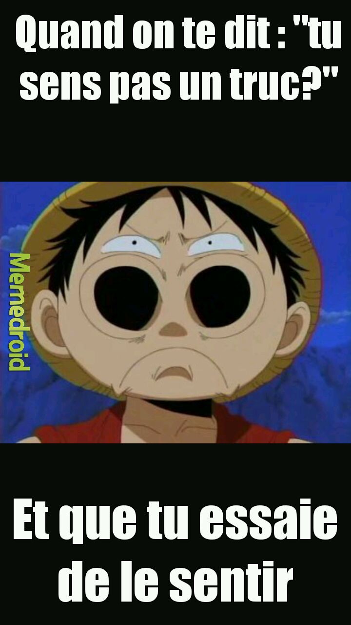 Luffy il m'éclate trop avec sa tête xD - meme