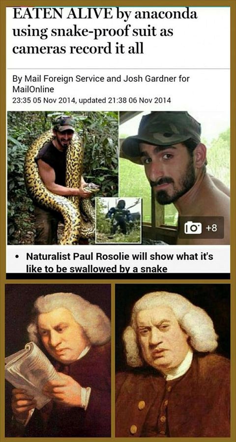 This guy wants to be eaten by a snake - meme