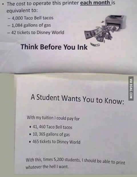 Damn straight! Screw you greedy college!! - meme