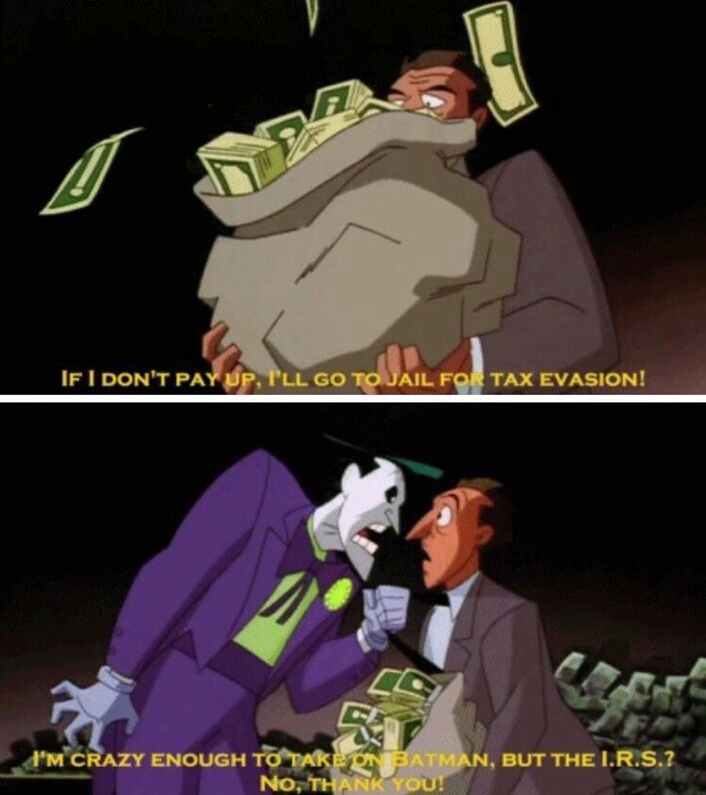 Joker vs. IRS - meme