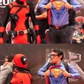 Deadpool unsure of how to react to superman