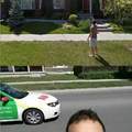 "Took selfie with Google car. Now it's on Google maps"