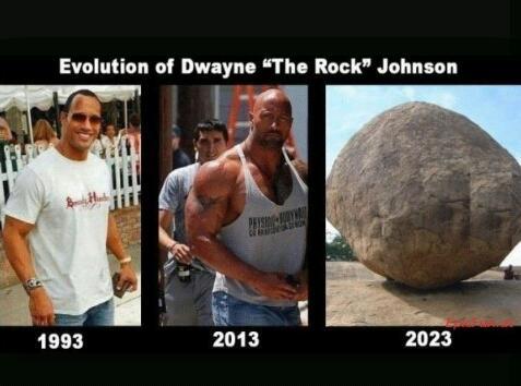 La evolucion de "The Rock" - meme