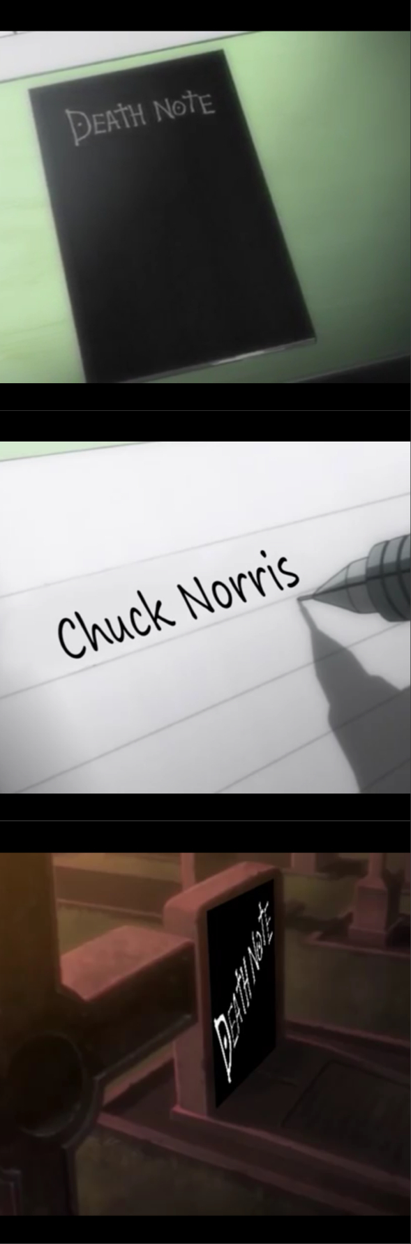 Nem msm o Death note mata o Chuck Norris - meme