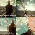 One punch man x attack on titan