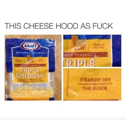 Made with 100% real hood - meme