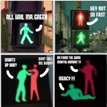 Traffic light fight - meme