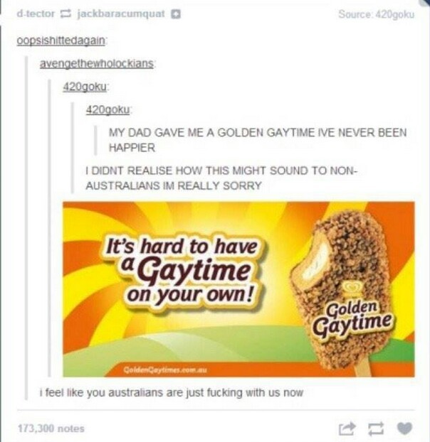 Golden gaytime - meme