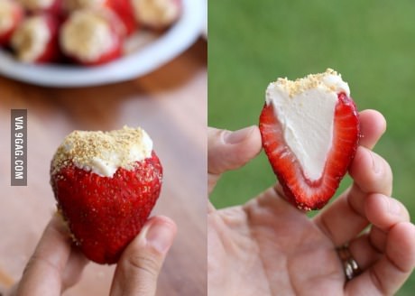 Strawberries with Cheesecake inside - meme