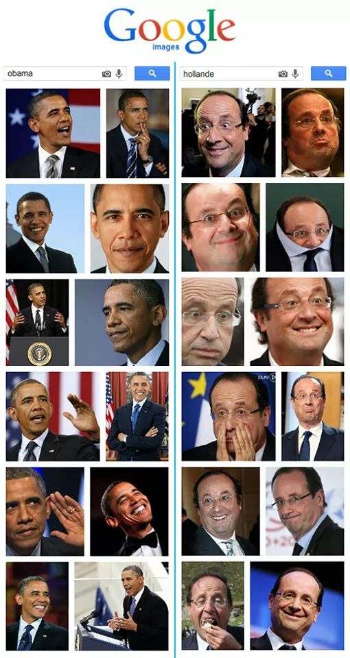 Obama vs Hollande sur Google - meme