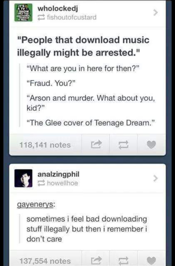 If you illegally download music...you probably won't get caught - meme