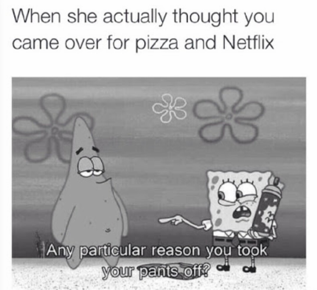 Third comment likes pizza and netflix  - meme