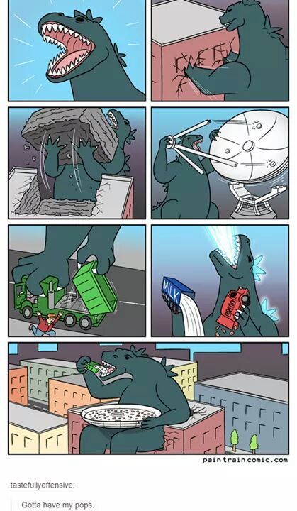 Ese Godzilla es todo un desmadre - meme