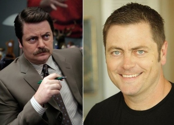 A rare foto of Nick offerman without mustache - meme
