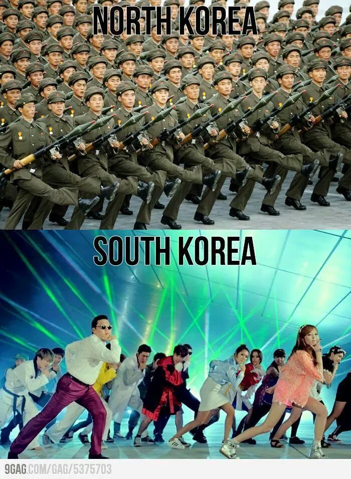 difference of koreas - meme