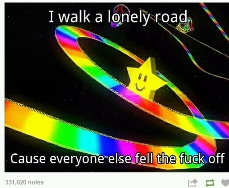 Lonely road indeed... - meme