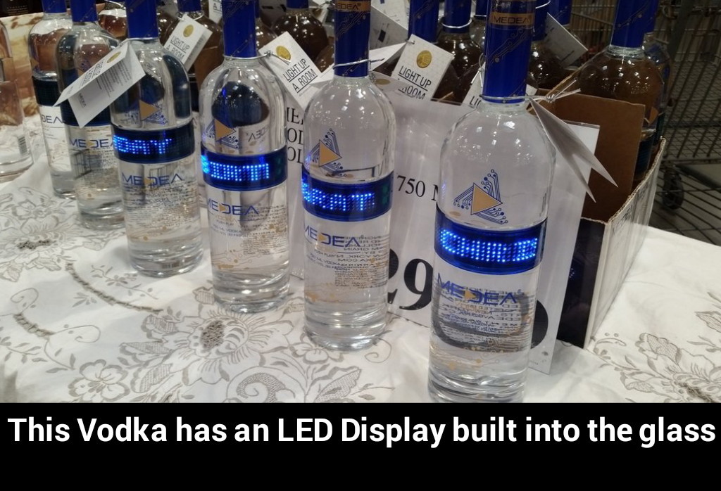 Vodka with LED display - meme