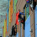 Windows cleaners in children hospital