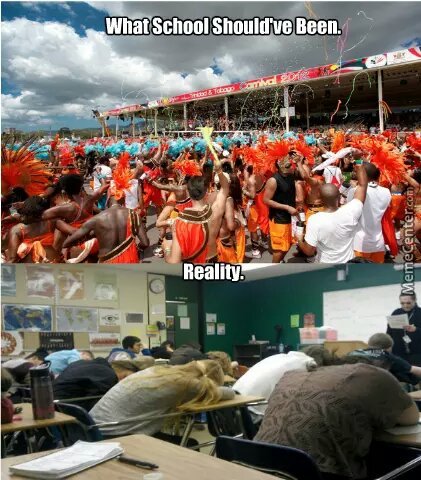 school ve reality - meme
