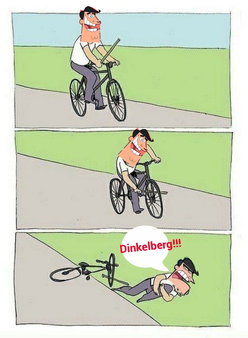 Maldito seas Dinkelberg! (Agita el puño furiosamente) - meme