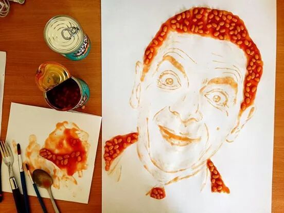 Mr. Bean hecho con beans!! Así u.u necesito amigos - meme