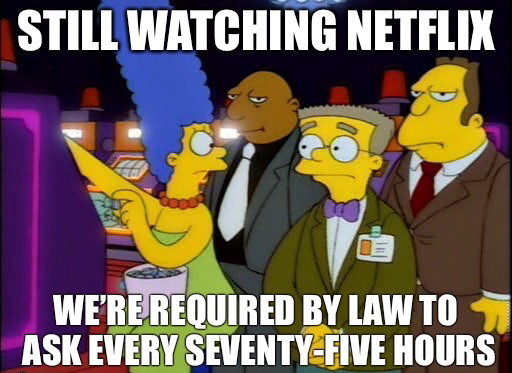 When Netflix asks if I'm still watching... - meme