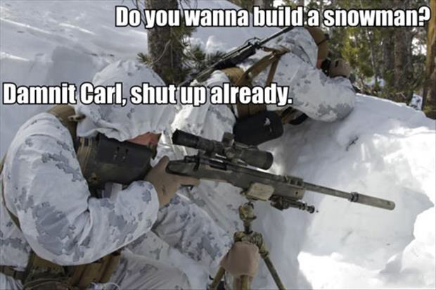 I wanna build a snowman - meme