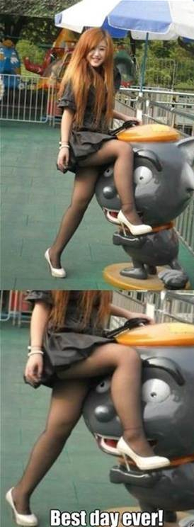 up skirt amusement park - meme