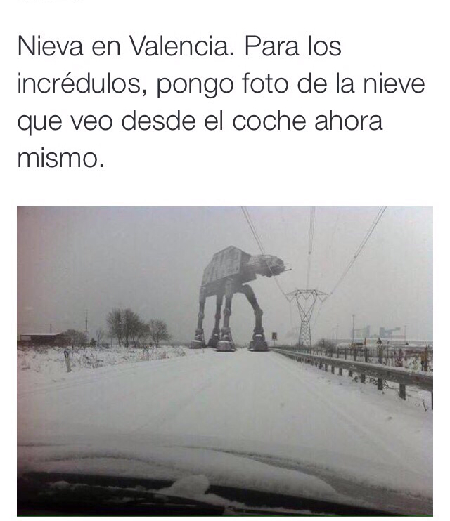Nieve en Valencia - meme