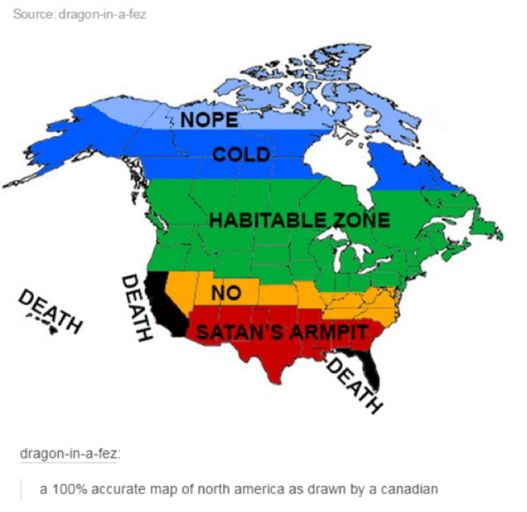 A map for America by a canadian - meme