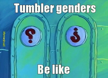 Tumbler and genders - meme