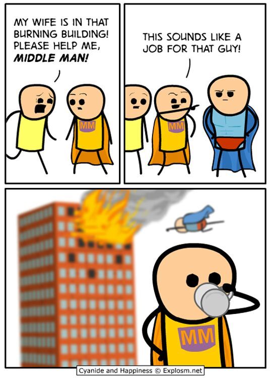 middle man to the rescue - meme