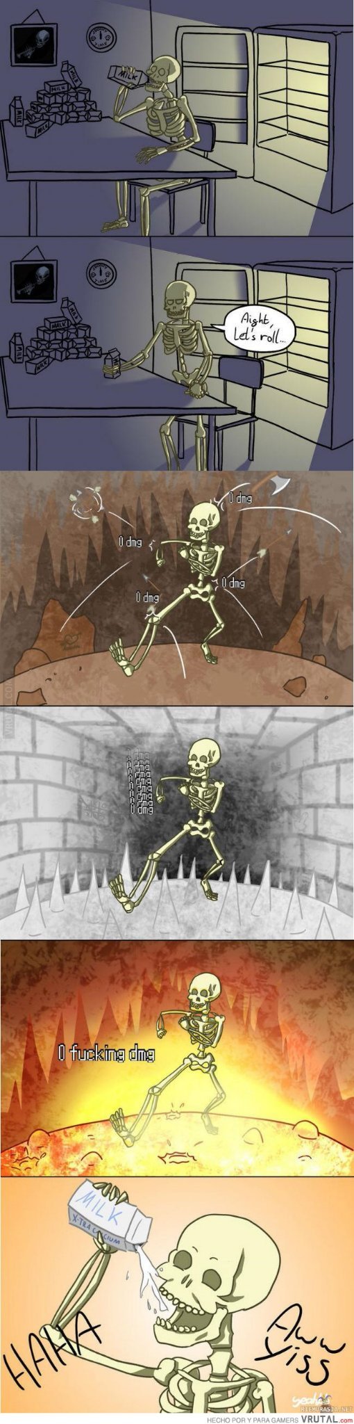 Cuando juegas dark souls como esqueleto - meme