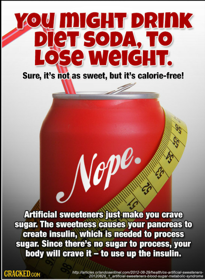 Diet soda causes diabetes - meme