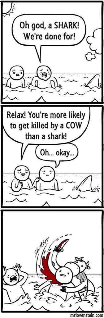 Don't worry a shark won't hurt you - meme