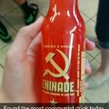 The side of the bottle says: drink comrade! It's this or the gulag!